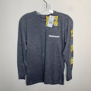 Nuevo con etiquetas Nickelodeon Bob Esponja Pantalones Cuadrados Mujer S Gris Mangas Largas Camisa - Imagen 1 de 7
