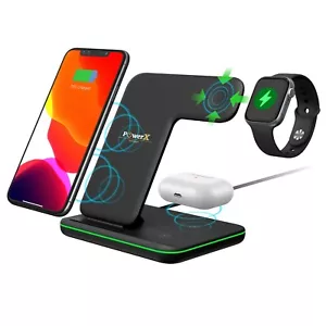 PowerX Technologies 3-in-1 Wireless Charger - Charging Dock For Phones, Portable - Picture 1 of 6