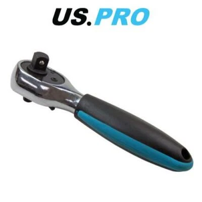 US PRO Tools 1/4" and 3/8" Drive Stubby Double Headed Ratchet 72 Teeth 4191