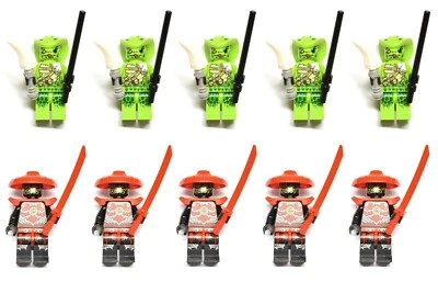 10 Lego Ninjago Armee Lasha + Steinschwertkämpfer mit Waffe Figuren Ninja Figur