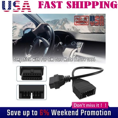 12 Pin OBD1 to 16 Pin OBD2 Convertor Adapter Cable for GM Diagnostic Scanner Hhz - Image 1 of 4