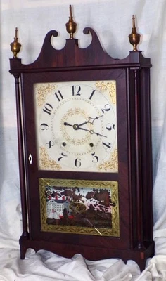 Charles Kirke (para George Mitchell) Reloj de Pilar y Pergamino de Madera 30 Horas Foto 1 de 4