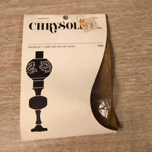 Vintage Puppenhaus Chrysolith Bankett Lampe mit geätztem Globus - Bild 1 von 3