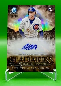 2024 Bowman Pete Crow-Armstrong Chrome Gladiators of the Diamond Auto/99 RC - Picture 1 of 3