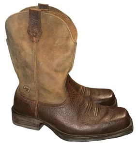 Ariat Rambler 10002317 Leather Square Toe Cowboy Work Rancher Boots Mens 10 D - Picture 1 of 12