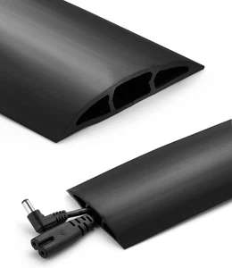 Bates 10 Ft Floor Cord Cover - Black Cable Protector for Safety and Neatness - Picture 1 of 12