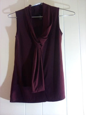 Blusa feminina JASON MAXWELL sem mangas em berinjela pequena - Imagem 1 de 4