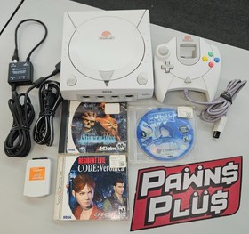 Sega Dreamcast Console System Controller, 3 Games & Cables HKT-3020 TESTED