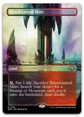 Bloodstained Mire (Borderless) #352 (Foil) (NM) Modern Horizons 3 MH3 Magic MTG - Image 1 of 2