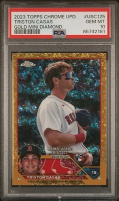 2023 TOPPS CHROME UPDATE GOLD MINI DIAMOND REFRACTOR TRISTON CASAS 6/50 PSA 10 - Image 1 of 2