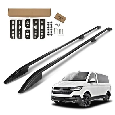Barandilla de techo negra pintada para Volkswagen VW Caravelle (T6.1) LONG 2019-2023 Foto 1 de 4
