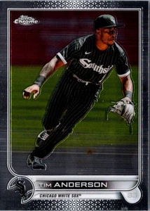 Tarjeta de béisbol 2022 Topps Chrome Sonic blanco y negro RayWave Tim Anderson - Imagen 1 de 2