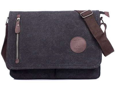 Herren Schultertasche Umhängetasche DIN A4 aus Canvas mittel groß SERGEJ Student