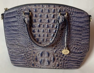 Bolso Brahmin Duxbury Azul Púrpura Ombré Cocodrilo Repujado Mango Superior Cúpula - Imagen 1 de 11
