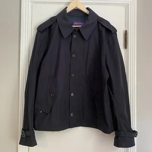 Ralph Lauren Purple Label Women's Zip Button Trench Jacket Black Size XXL 2XL - Picture 1 of 7