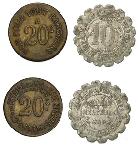 FRANCIA Compagnie Des Chemins De Fer A Voie Etroite 20 Centimes Saint-Etienne - Picture 1 of 1