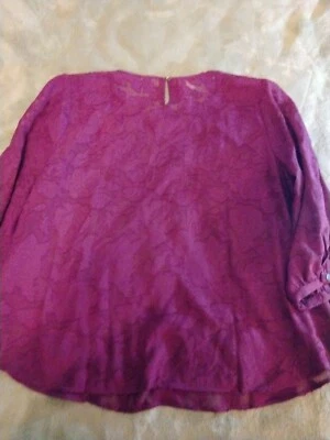 Van Heusen Mujer XXL Púrpura Floral Camisa Fluida Ligera Manga Larga  Foto 1 de 4