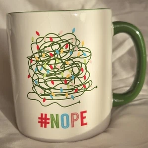 Pier 1 Imports #Nope Luci di Natale Ceramica Verde/Bianco Tazza 4" Nucleo Natale - Foto 1 di 10