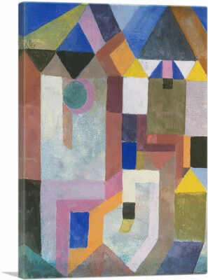 Impresión de arte en lienzo de arquitectura colorida 1917 de Paul Klee Foto 1 de 4