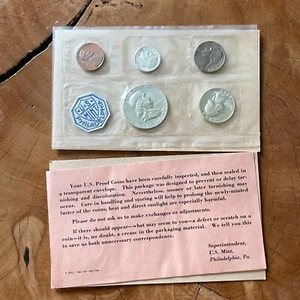 1963 US MInt Proof Set PC US Philadelphia Opened Envelope Unsealed - Picture 1 of 9