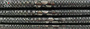 METALLIC PEWTER DISTRESSED SNAKE PRINT On Goat leather 2 skins 11sqf 1.0mm B9818 - Picture 1 of 7