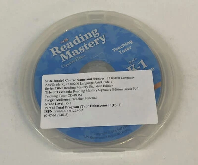 SRA Reading Mastery Signature Edition Grade K-1 Teaching Tutor CD-ROM - Image 1 of 3