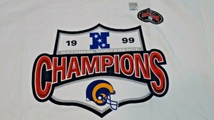 VINTAGE T-Shirt 2XL NFL FOOTBALL St. Louis Rams National Conference Champs 1999 - Picture 1 of 6
