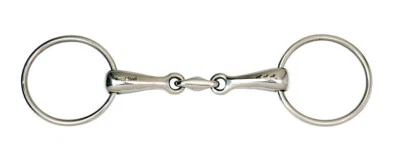 AMKA HorseGuard Gebiss Wassertrense doppelt gebrochen aus Edelstahl 14 mm Ringe 65 mm