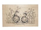 House Mouse Nose to Nose in Flowers #51 Wood Rubber Stamp 5x3 1998 Stampa Rosa