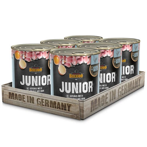 Belcando Junior Geflügel mit Ei Hundefutter Nassfutter Dosen Welpen | 6 x 800 g  - Bild 1 von 1