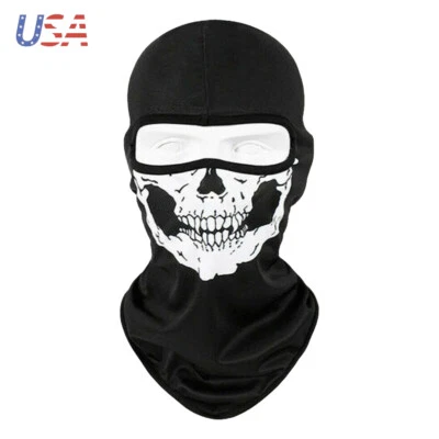 Skeleton Skull Balaclava Ghost Death Full Face Mask Cycling Motorcycle Halloween - Image 1 of 4