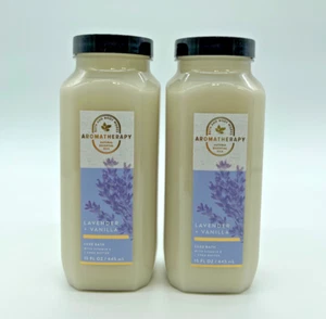 Bath Body Works Aromatherapy Lavender Vanilla Sleep LUXE BUBBLE BATH 15oz × 2 - Picture 1 of 2