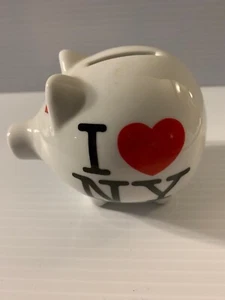 I Love NY Ceramic Piggy Bank - New York City Souvenir Collectible Travel Gift - Picture 1 of 5