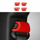 Fit For Jeep Wrangler JK 2011-2017 ABS Red Car Seat Belt Buckle Cover Trim 4PCS