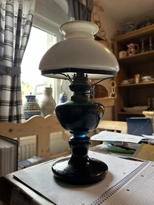 Antike Petroleumlampe Abrissglas Biedermeier Glas - Bild 1 von 11