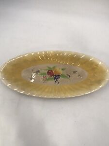 Vintage Brentleigh Ware Fruit Ribbed 13.5”x6” Candy Serving Dish Plate Platter