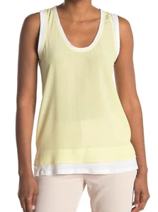Brochu Walker Tani Tank Top Silk Charteruse Layered Yellow White size new - Picture 1 of 11