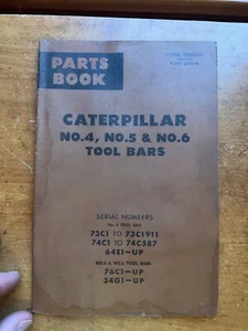 Cat Caterpillar 1973 número 4 5 6 barras de herramientas OEM piezas catálogo de libros manual - Imagen 1 de 5