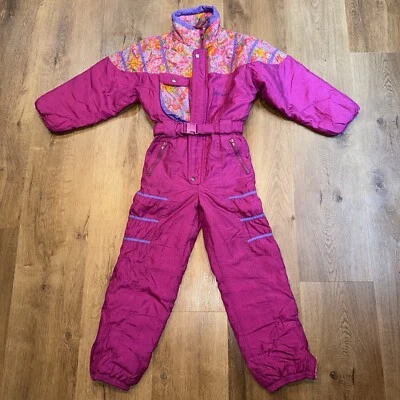 Vtg Ski Suit One Piece Snowsuit Snow Apres Bib AD Sport 140 Girls Youth Medium - Image 1 of 4