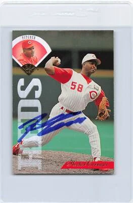 1995 Leaf #306 Hector Carrasco Reds Signed Auto *J206 - Image 1 of 2