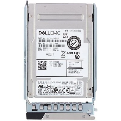 VW3D6 0VW3D6 Dell 400GB 12Gbps SAS WI TLC 2.5'' SSD 14/15/16G KIT - Image 1 of 4