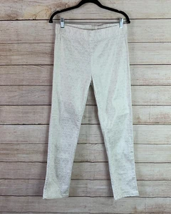 Soft Surroundings Midas Touch Legging Size Medium White Glitter# 28401 Pull On - Picture 1 of 9
