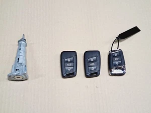 SKODA KODIAQ 2018-2024 NEW GENUINE KEY SET / DRIVER DOOR LOCK 3 x KEY FOB - Picture 1 of 10