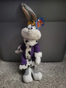 Chaqueta Bugs Bunny Peluche King Crown Púrpura Relleno Looney Tunes... 14" Con Etiquetas - Imagen 1 de 5