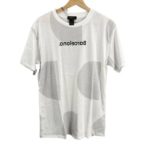 Desigual Tee White Gray Graphic Barcelona Short Sleeve T-Shirt US Mens S New - Picture 1 of 4