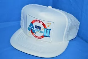 De colección años 90 ALASCOM AURORA II GE AMERICOM SATÉLITE CAMIONERO GORRA SNAPBACK - Imagen 1 de 2