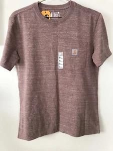 Carhartt Womens T-Shirt Loose Fit Nutmeg Heathered Crew Neck NWT Heavyweight 4-6 - Picture 1 of 6