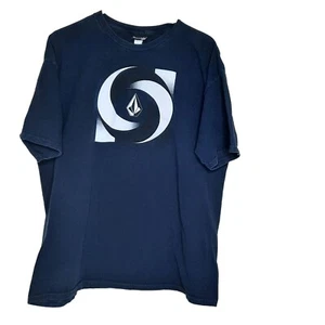 Volcom T Shirt Mens XL Vortex Logo Front Graphic X-Large Navy Blue VTG Y2K 90s - Picture 1 of 8