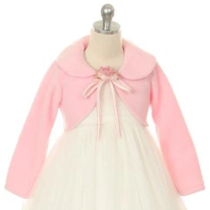 ROSA Talla 2 Flor de Navidad Niña Chaqueta Bolero Abrigo Invierno Cumpleaños Formal - Imagen 1 de 2