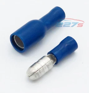 100x Blue Bullet Connector Insulated Crimp Terminals for Electrical Wiring Cable - Picture 1 of 5